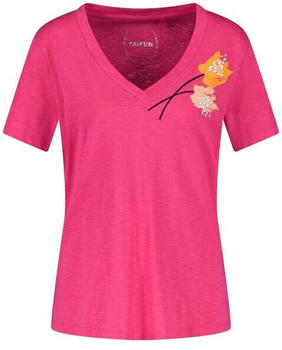 Taifun T-Shirt mit Stickerei GOTS Pink (11_171032-16200_3282) Vibrant Magnolia gemustert