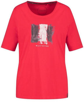 Samoon T-Shirt mit Wording-Print GOTS (14_871027-26119_6422) Strawberry Red gemustert