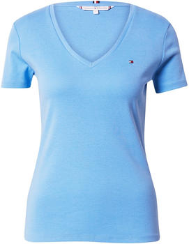 Tommy Hilfiger Stripe Slim Fit V-Neck T-Shirt (WW0WW37873) hydrangea blue