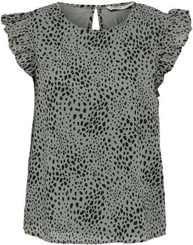 Only Onlan star S/L frill top noos ptm (15251507) seagrass aop leo dots