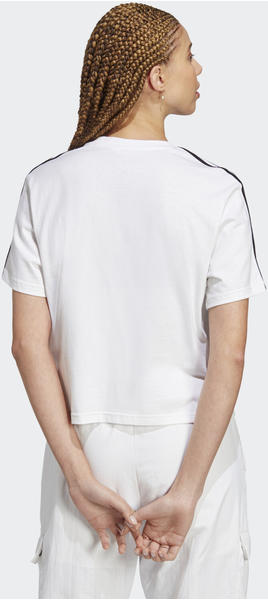 Adidas Essentials 3-Streifen Single Jersey Crop-Top (HR4915) white / black