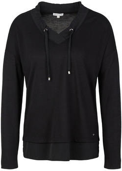Tom Tailor Langarmshirt mit V-Ausschnitt (1034200) schwarz