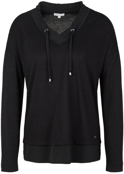 Tom Tailor Langarmshirt mit V-Ausschnitt (1034200) schwarz