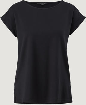 Comma T-Shirt mit Lochspitzenpasse (2114768.9999) schwarz