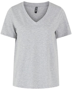 Pieces Ria Short Sleeve V Neck T-Shirt (17120455) grau
