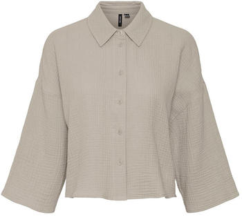 Vero Moda Natali Crop 3/4 Sleeve Shirt (10279685) beige