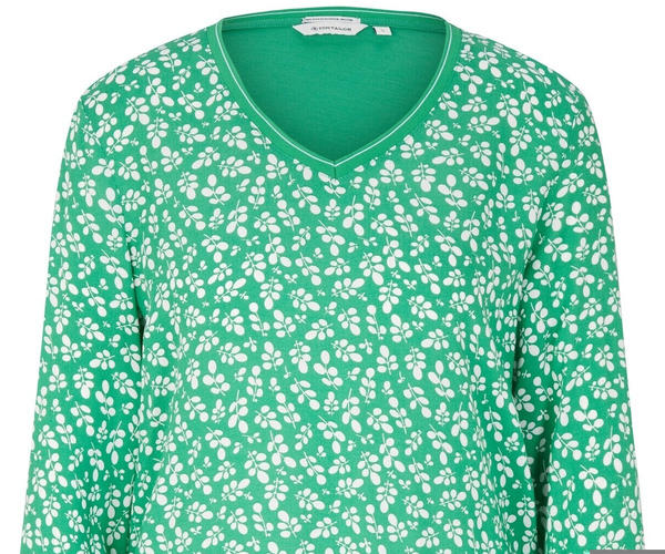 Tom Tailor Langarmshirt mit Allover-Print (1035850) grün