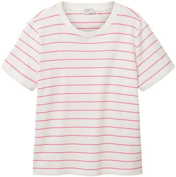 Tom Tailor Gestreiftes T-Shirt (1036772-31726) offwhite pink stripe