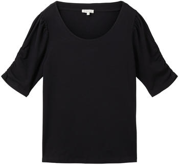 Tom Tailor Halbarm-Shirt mit Raffung (1037220-14482) deep black