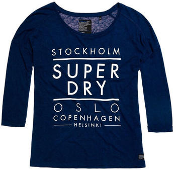 Superdry Nordic Slouch Crew Sleeve T-Shirt (G60119XNS) blue