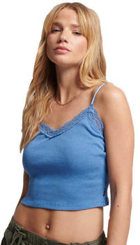 Superdry Vintage Rib Lace Trim Cami Top (W6011772A) blue
