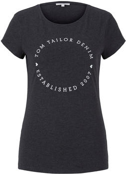 Tom Tailor Denim T-Shirt mit Textprint im Doppelpack (1029695) shale grey melange