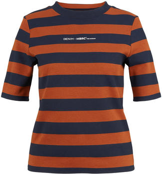 Tom Tailor Denim T-Shirt mit Textprint - DENIM x MBRC (1032840) blue brown block stripe
