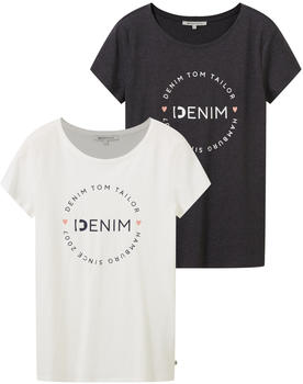 Tom Tailor Denim T-Shirts im Doppelpack (1037233) shale grey melange