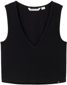 Tom Tailor Denim Cropped Top mit V-Ausschnitt (1038650) deep black