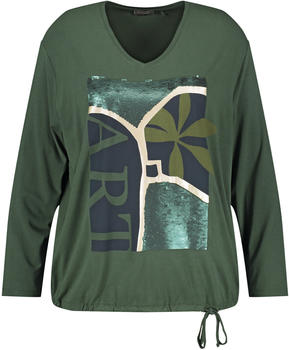 Samoon Shirt mit Pailletten (171054-26405-5442) pine green gemustert