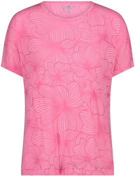 CMP Damen-T-Shirt mit Burn Out-Muster rosa fluo