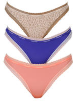 Calvin Klein 3P Bottoms Up Refresh Bikinis Blau/Rosa Nylon X-Small Damen