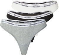 Calvin Klein 3P Modern Logo Thongs Wei&szlig;/Grau Baumwolle X-Small Damen