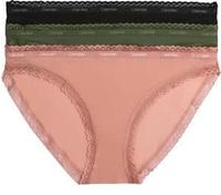 Calvin Klein Damen 3er Pack Slips Bikini Form Stretch, Mehrfarbig (Thyme/Ash Rose/