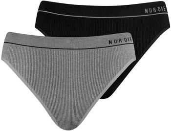 Nur Die Slip 2-Pack Retro graumeliert schwarz