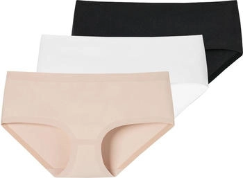 Schiesser Panty 3er Pack Invisible Baumwolle nahtlos schwarz wei&szlig; beige