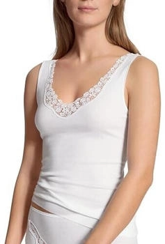 Calida Feminin Sense Tank-Top V-Ausschnitt extrafeiner Baumwolle Feinripp