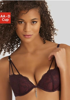 Lascana Push-up-BH Glitzeraccessoire cherryrot