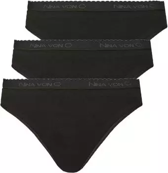Nina von C Hüftslip 3er Pack Zwickel schwarz