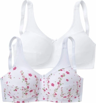 Petite Fleur Entlastungs-BH bedruckt wei&szlig; C