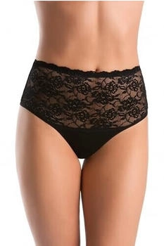 Teyli Pantys Damen Slips Baumwolle Spitze Blumenmotiv schwarz
