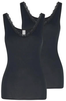 Nina von C Cosy Unterhemd Top 2er Pack schwarz