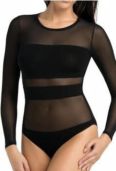 Teyli Langarm Body Damen taillierter Figurmodellierender schwarz
