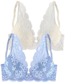 Petite Fleur Push-Up BH creme himmelblau