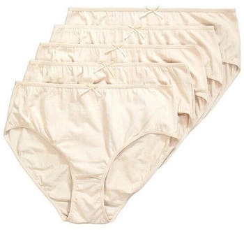 Ulla Popken Midislips 5er-Pack einfarbig bis beige