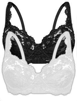 Sassa Bügel-BH Classic Lace 2er Sparpack schwarz weiß 75B