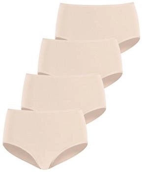 Lascana Taillenslip 4er-Pack elastische Baumwolle champagner