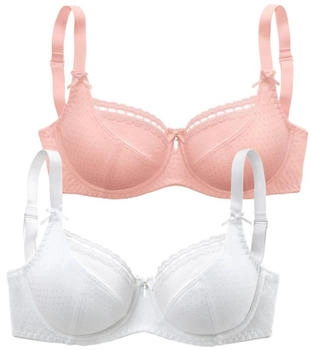 Petite Fleur Damen BH pfirsich weiß