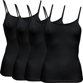 Erwin Müller Single-Jersey Damen-Unterhemd 4er-Pack schwarz
