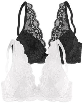Petite Fleur Push-Up BH schwarz wei&szlig;