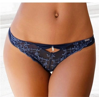 Marie Claire String Blütenstickerei und Glitzeraccessoire marine