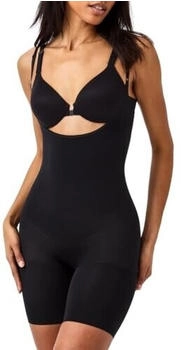 Spanx Power Open-Bust Mid-Thigh Bodysuit sehr schwarz