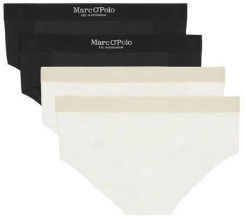 Marc O'Polo Hipster 4er Pack Iconic Rib schwarz weiß