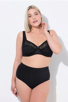 Ulla Popken Bügel-BH Blütenspitze Vollspitze C-E schwarz