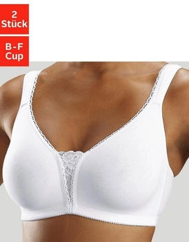Petite Fleur Soft-BH 2er-Pack ohne Bügel Spitzen-Details 2xweiß