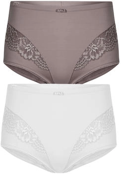 Susa 631 2er Pack Taillenhoher Miederslip schwarz weiß beige blau rot
