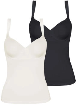 Viania Basic 101652 2er Pack BH Hemd schwarz wei&szlig; creme