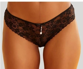Lascana String rundherum aus floraler Spitze schwarz