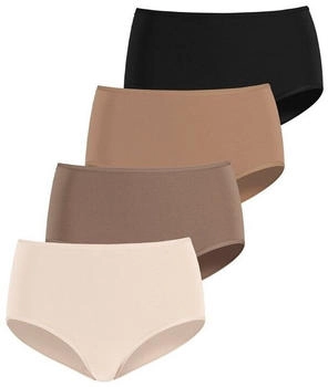 Lascana Taillenslip 4er-Pack elastische Baumwolle champagner nougat beige schwarz
