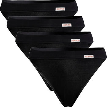 Conta Feinripp Damen-Slip 4er-Pack schwarz